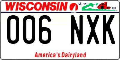 WI license plate 006NXK