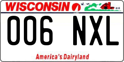 WI license plate 006NXL