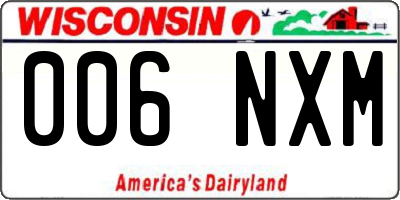 WI license plate 006NXM