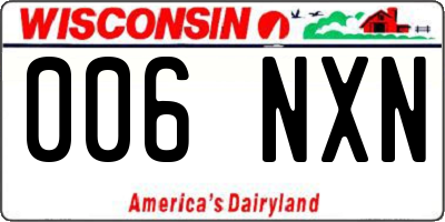 WI license plate 006NXN