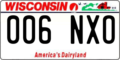 WI license plate 006NXO