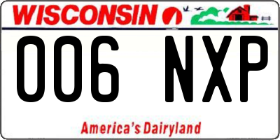 WI license plate 006NXP