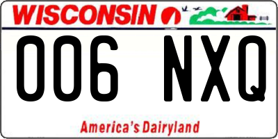 WI license plate 006NXQ