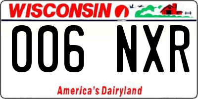 WI license plate 006NXR