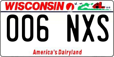 WI license plate 006NXS