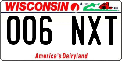 WI license plate 006NXT