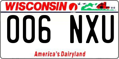 WI license plate 006NXU