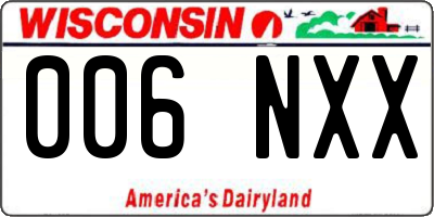 WI license plate 006NXX