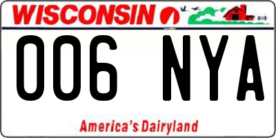 WI license plate 006NYA
