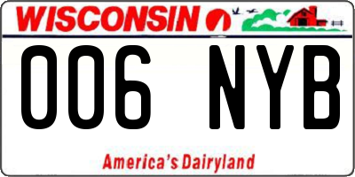 WI license plate 006NYB