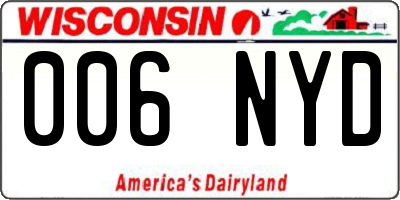 WI license plate 006NYD