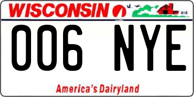 WI license plate 006NYE