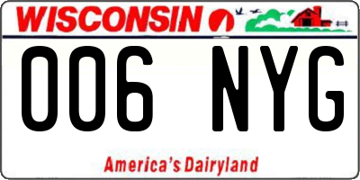 WI license plate 006NYG