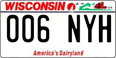 WI license plate 006NYH