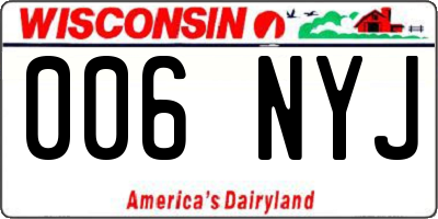 WI license plate 006NYJ