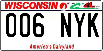 WI license plate 006NYK