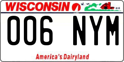 WI license plate 006NYM