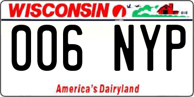 WI license plate 006NYP
