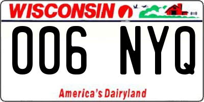 WI license plate 006NYQ