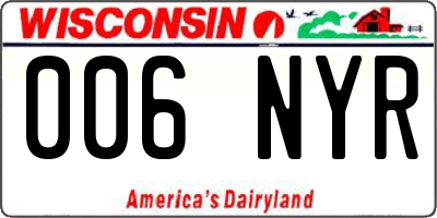 WI license plate 006NYR