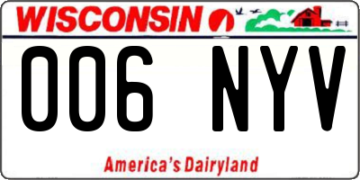 WI license plate 006NYV