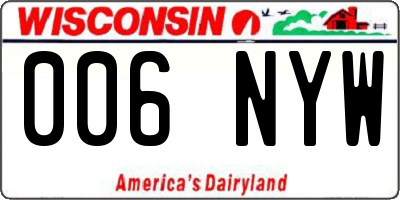 WI license plate 006NYW