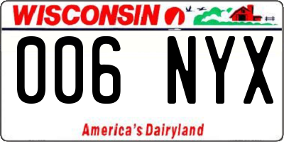 WI license plate 006NYX