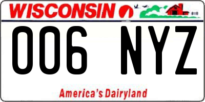WI license plate 006NYZ