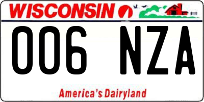 WI license plate 006NZA