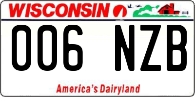 WI license plate 006NZB