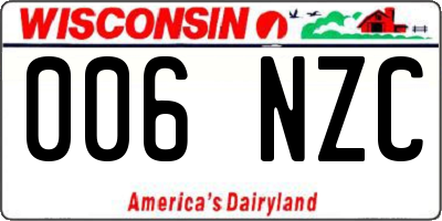 WI license plate 006NZC