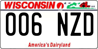 WI license plate 006NZD