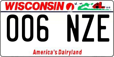 WI license plate 006NZE