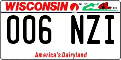 WI license plate 006NZI