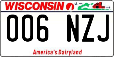 WI license plate 006NZJ
