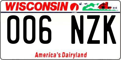 WI license plate 006NZK