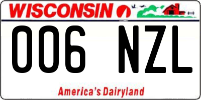WI license plate 006NZL