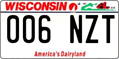 WI license plate 006NZT