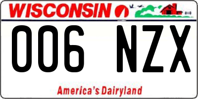 WI license plate 006NZX