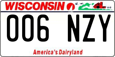 WI license plate 006NZY