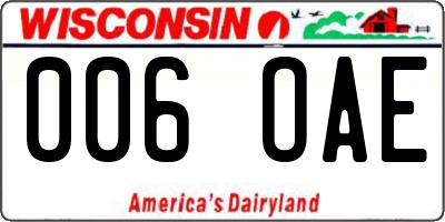 WI license plate 006OAE