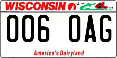 WI license plate 006OAG