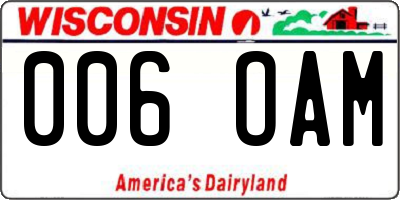 WI license plate 006OAM