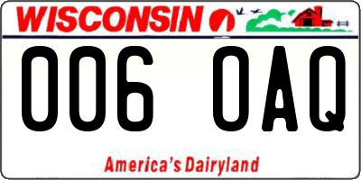 WI license plate 006OAQ