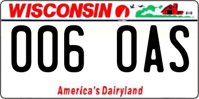WI license plate 006OAS