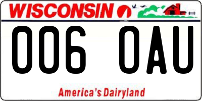 WI license plate 006OAU