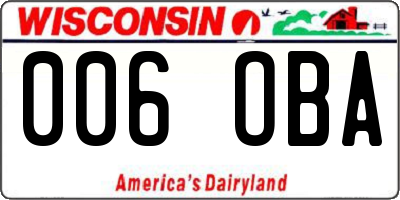 WI license plate 006OBA