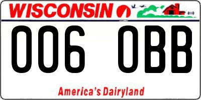 WI license plate 006OBB