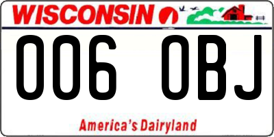 WI license plate 006OBJ