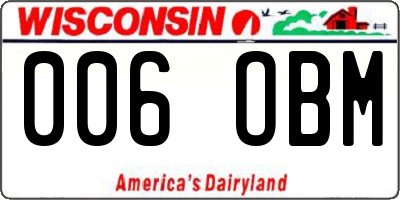 WI license plate 006OBM